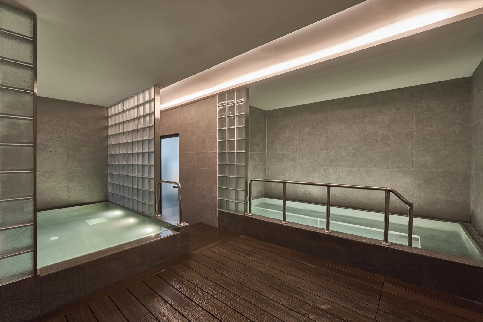 The cold plunge pool at the bath house